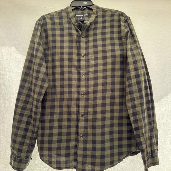 jf j.ferrar Green and Black Casual Button Down Shirt#A - Picture 1 of 6